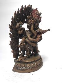 Tibetan Statue Of Vajrakilaya - Dorje Phurba - Heruka, [chocolate Oxidized]