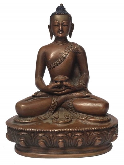 Tibetan Statue Of Amitabha Buddha, [chocolate Oxidized]