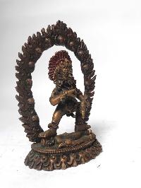 Tibetan Statue Of Black Jambhala, [chocolate Oxidized]