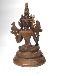 Tibetan Statue Of White Tara, [chocolate Oxidized]