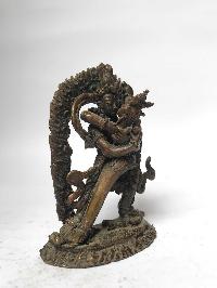 Tibetan Statue Of 2 Arm Chakrasamvara - Heruka, [chocolate Oxidized]