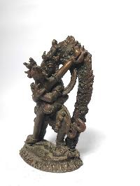 Tibetan Statue Of 2 Arm Chakrasamvara - Heruka, [chocolate Oxidized]