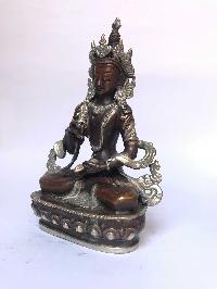 Tibetan Statue Of Vajrasattva, [silver Plated Oxidized]