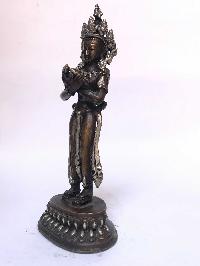 Tibetan Statue Of Vajradhara, [silver Plated Oxidized]