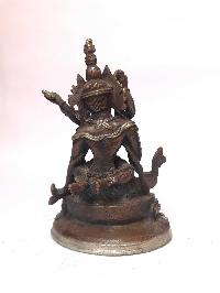 Tibetan Statue Of Vajrasattva, [silver Plated Oxidized]