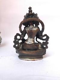 Tibetan Statue Of Vajrasattva, [silver Plated Oxidized]