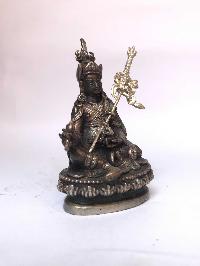 Tibetan Statue Of Padmasambhava, [silver Plated Oxidized]