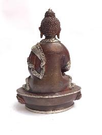 Tibetan Statue Of Amitabha Buddha, [silver Plated Oxidized]