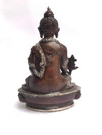 Tibetan Statue Of Medicine Buddha, [silver Plated Oxidized]