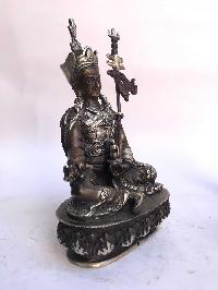 Tibetan Statue Of Padmasambhava, [silver Plated Oxidized]