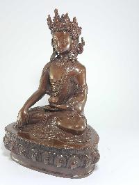 Tibetan Statue Of Crown Shakyamuni Buddha, [oxidized Finishing]