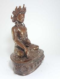 Tibetan Statue Of Crown Shakyamuni Buddha, [oxidized Finishing]