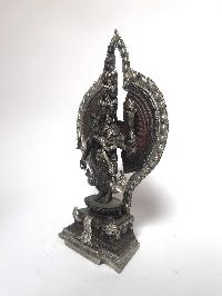 Tibetan Statue Of Sahasrabhuja Avalokitesvara, [silver Plated Oxidized]