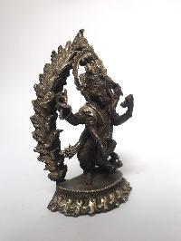 Tibetan Statue Of Ganesh, [silver Plated Oxidized]