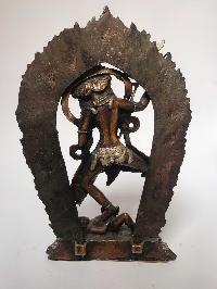 Tibetan Statue Of Simhamukha Yogini, Senge Dongma, [silver Plated Oxidized]