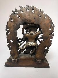 Tibetan Statue Of Vajrapani [chana Dorje], [silver Plated Oxidized]