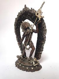 Tibetan Statue Of Vajrayogini, [silver Plated Oxidized]