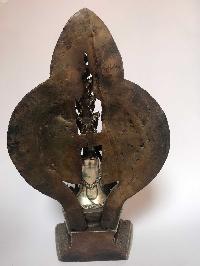 Tibetan Statue Of Sahasrabhuja Avalokitesvara, [silver Plated Oxidized]