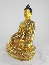Tibetan Statue Of Shakyamuni Buddha, [full Gold Plated], [painted Face]