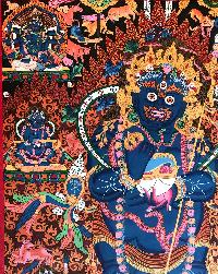 Tibetan Thangka Of Mahakala Panjaranatha In [newari Paubha]