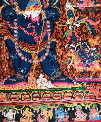 Tibetan Thangka Of Mahakala Panjaranatha In [newari Paubha]