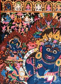 Tibetan Thangka Two Arms Mahakala Panjaranatha Of In [newari Paubha]