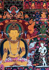 Tibetan Thangka Of Rantasambava Buddha In [newari Paubha]