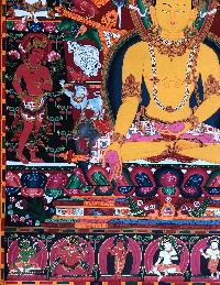 Tibetan Thangka Of Rantasambava Buddha In [newari Paubha]