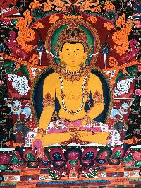 Tibetan Thangka Of Rantasambava Buddha In [newari Paubha]