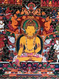 Tibetan Thangka Of Rantasambava Buddha In [newari Paubha]