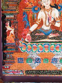 Tibetan Thangka Of White Tara In [newari Paubha], With [real Gold]