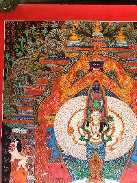 Tibetan Thangka Of Sahasrabhuja Avalokitesvara In [newari Paubha], With [real Gold]