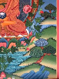 Tibetan Thangka Of Shakyamuni Buddha,traditional Color, [using Real Gold]