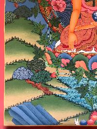 Tibetan Thangka Of Shakyamuni Buddha,traditional Color, [using Real Gold]