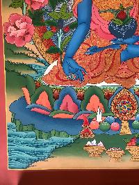 Tibetan Thangka Of Medicine Buddha,traditional Color, [using Real Gold]