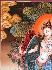 Tibetan Thangka Of Dancing White Tara,traditional Color, [using Real Gold]