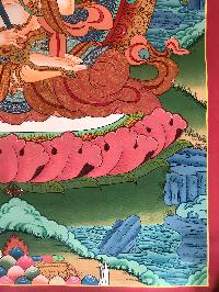 Tibetan Thangka Of Manjushri,traditional Color, [using Real Gold]