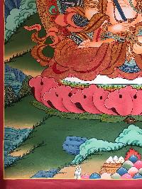 Tibetan Thangka Of Manjushri,traditional Color, [using Real Gold]