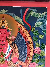 Tibetan Thangka Of Aparimita - Chepame,traditional Color, [using Real Gold]