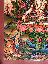 Tibetan Thangka Of White Tara,traditional Color, [using Real Gold]