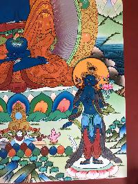 Tibetan Thangka Of Medicine Buddha,traditional Color, [using Real Gold]