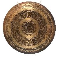 Tibetan Flat Gong, [om Mani Padme Hum Design], Wind Gong, Flat Gong