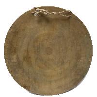 Tibetan Flat Gong, [glossy] With Buddha Design, Wind Gong, Flat Gong