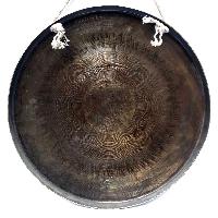 Tibetan Flat Gong, [om Mani Padme Hum Design], Wind Gong, Flat Gong