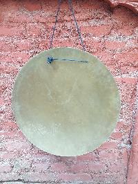 Tibetan Flat Gong, With [vajrapani [chana Dorje] Design], Wind Gong, Flat Gong