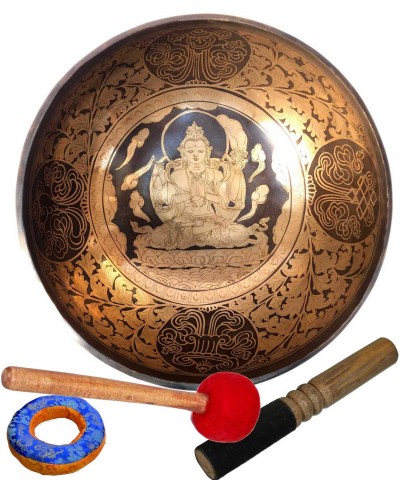 Hand Beaten Singing Bowls, [chenrezig Carved], [good Quality]