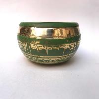 [heart Chakra], Singing Bowl With [ashtamangala], In[green]