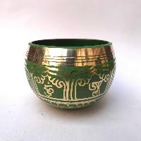 [heart Chakra], Singing Bowl With [endless Knot], In[green]