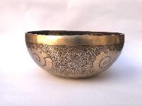 Hand Beaten Bronze Singing Bowl With [etching Carving]