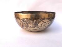 Hand Beaten Bronze Singing Bowl With [etching Carving]